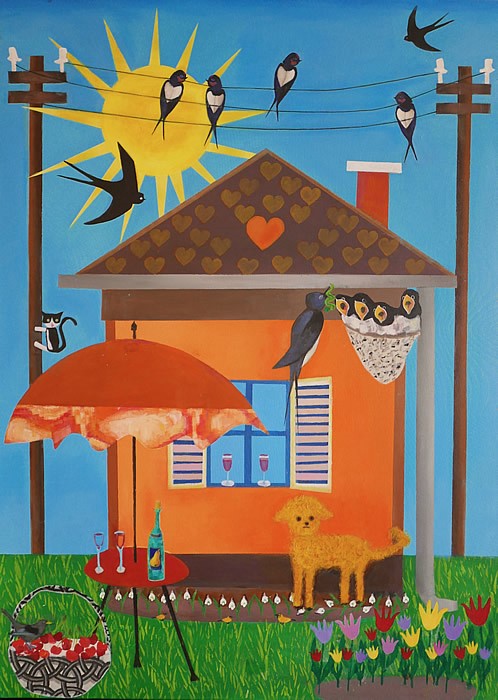 Frühe Schwalben | 140x100cm | Acryl auf Leinwand | 2015